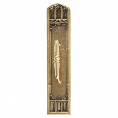 Apollo Pull Plate With Colonial Pull, Highlighted Brass Finish - 3.63 X 18 In.